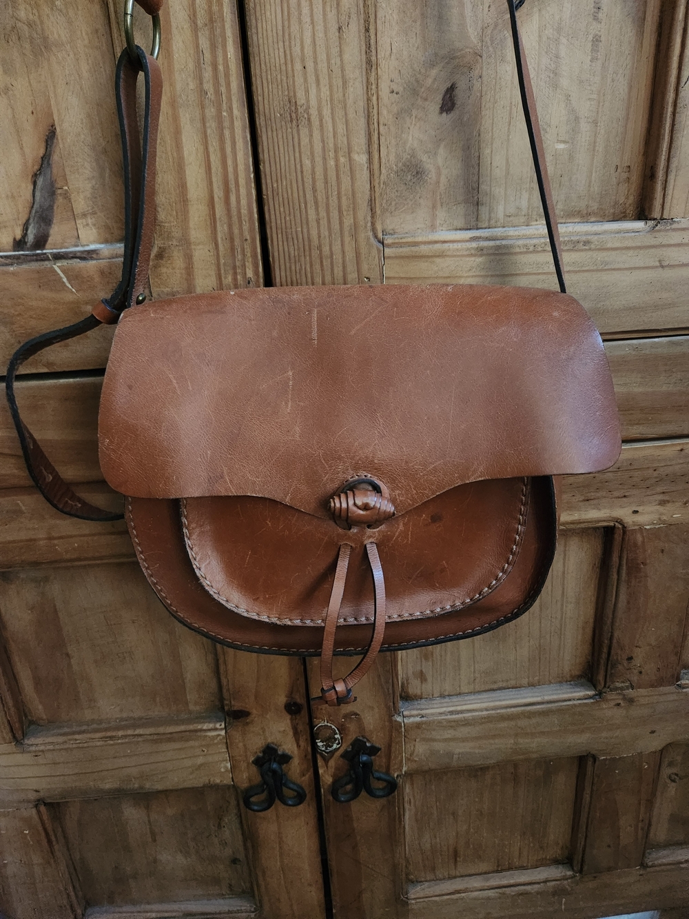 Madewell Brown Leather Knot-Closure Crossbody